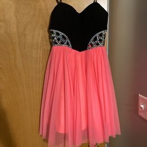 Black and Pink Formal Dress w/ cutout sequin side